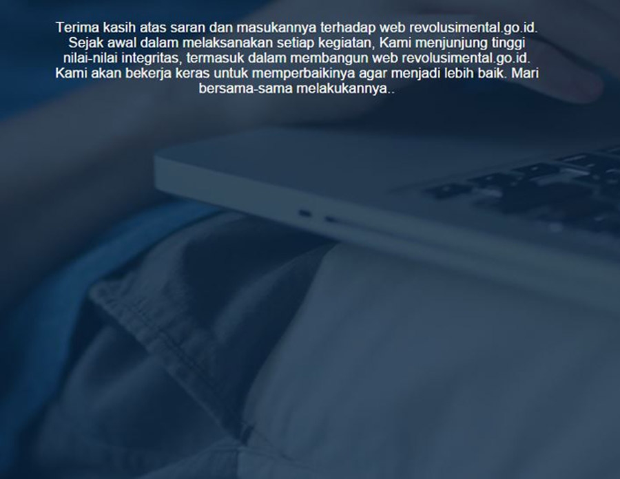 Web Revolusi Mental yang sedang semedi (revolusimental.go.id)